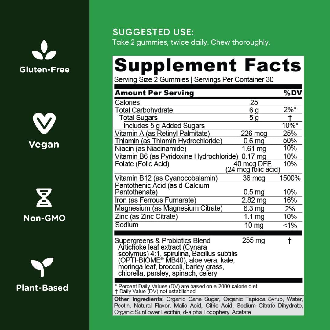 Vitality Greens Chewables - 180 Count, 3 Pack