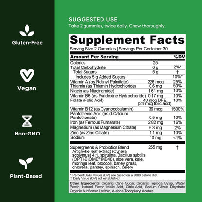 Vitality Greens Chewables - 180 Count, 3 Pack