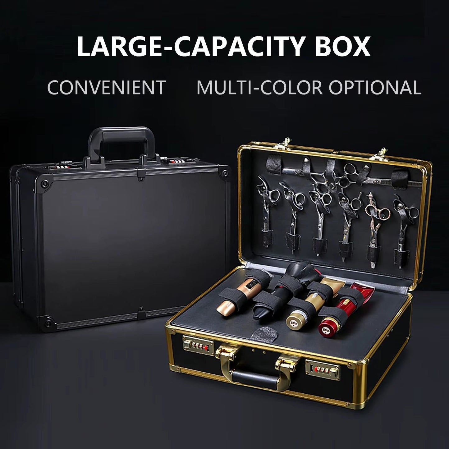 Luxury Crystal Extra Large Hair Stylist Box Gold