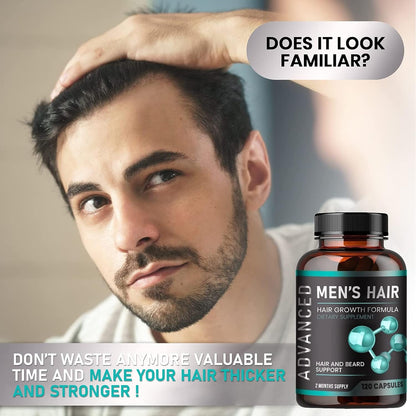Strong Hair Growth Vitamins for Men - Biotin Capsules