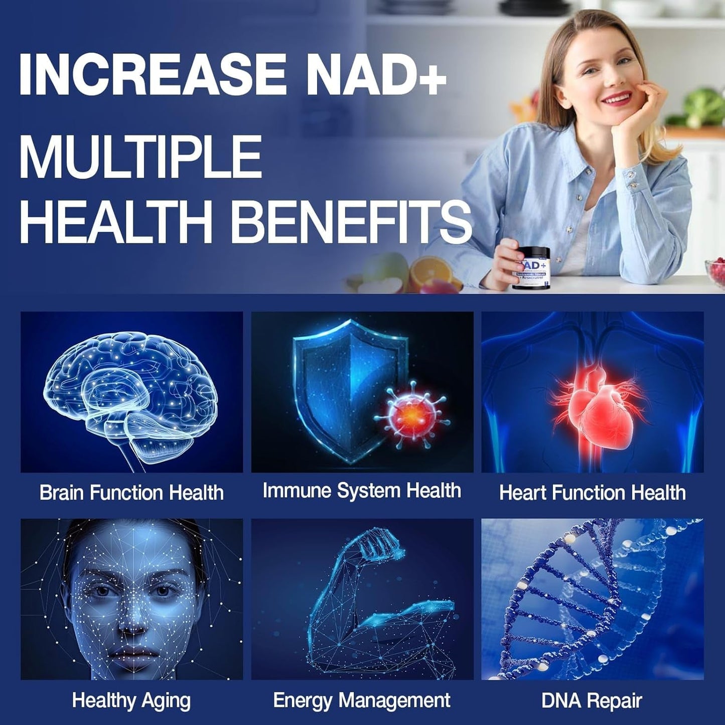 Premium Anti Aging NAD+ Supplement Capsules