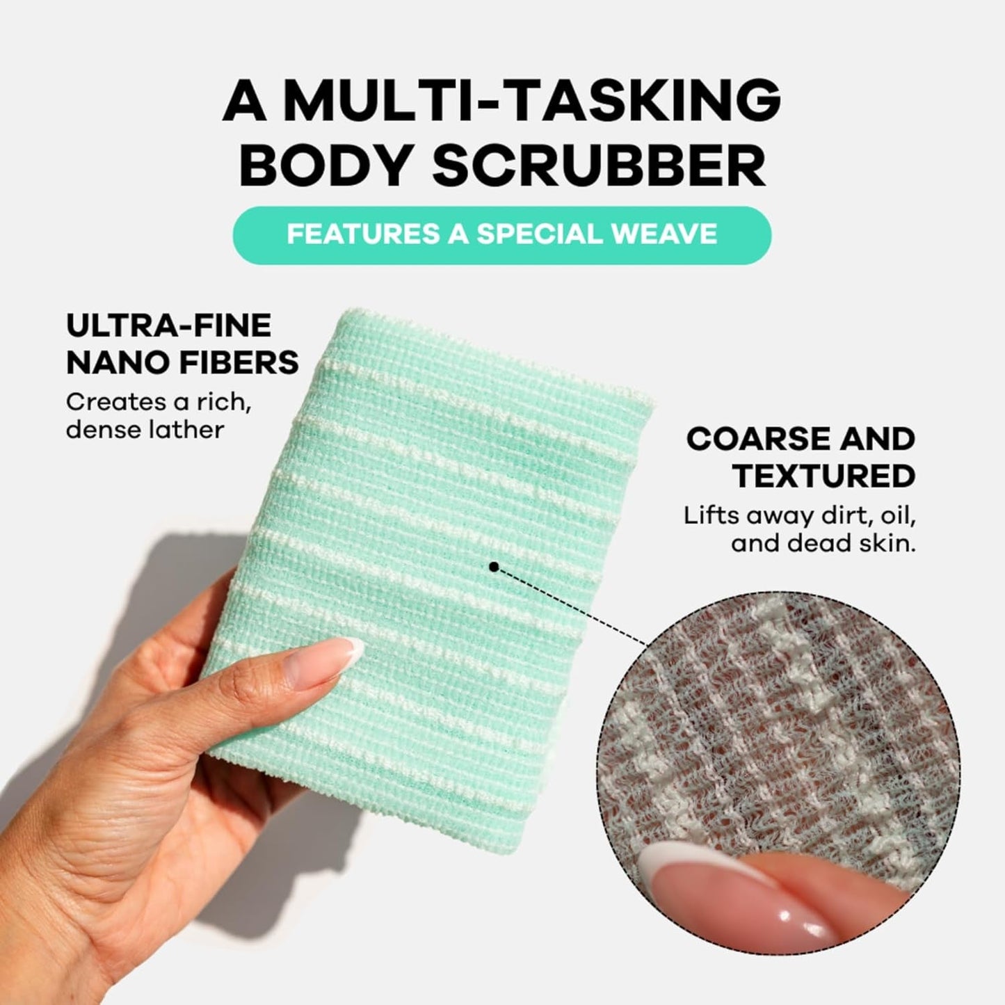 Exfoliating Shower Cloth 2 Pack Gentle Deep Clean