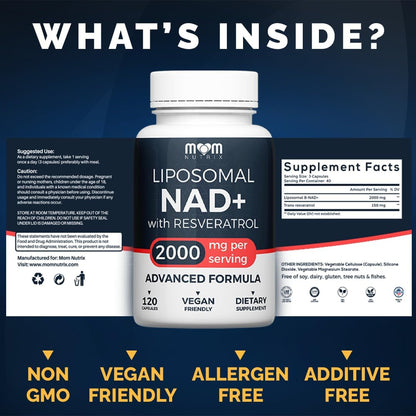 Anti Aging NAD+ Supplement with Resveratrol Capsules
