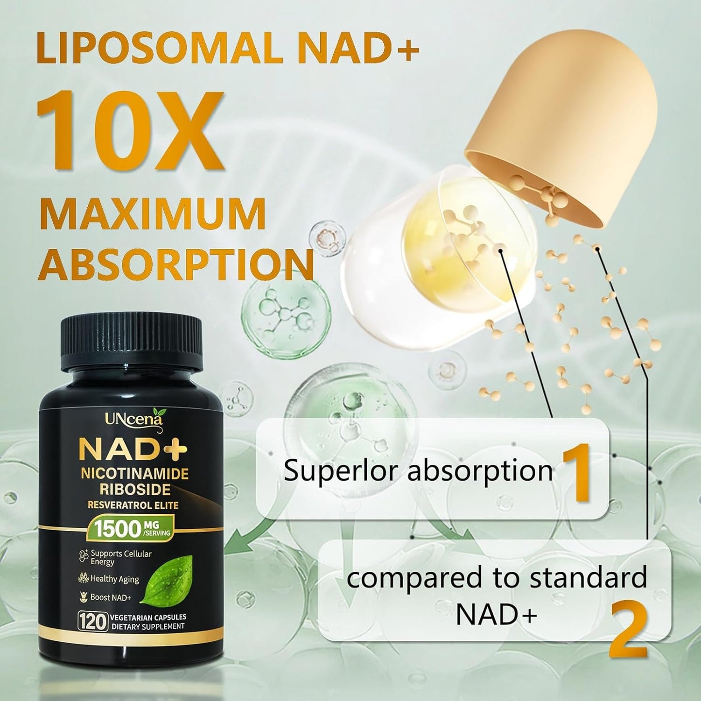 Strong NAD Booster 1500Mg 120 Capsules