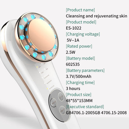 Rechargeable 7-in-1 Facial Spa Device with LED Therapy