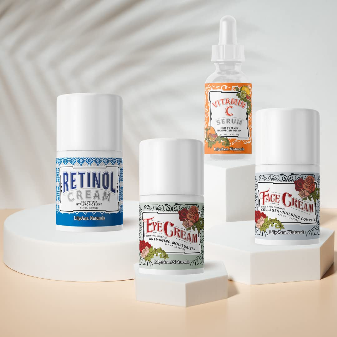 Natural Anti Aging Skincare Kit with Retinol Creams