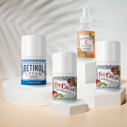 Natural Anti Aging Skincare Kit with Retinol Creams