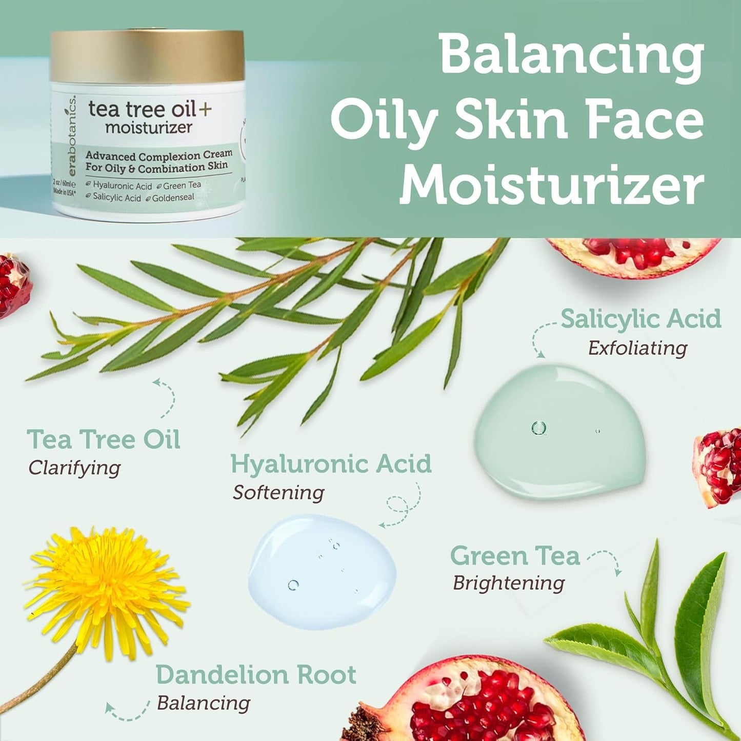 Natural Tea Tree Oil Face Cream - Acne Control Moisturizer