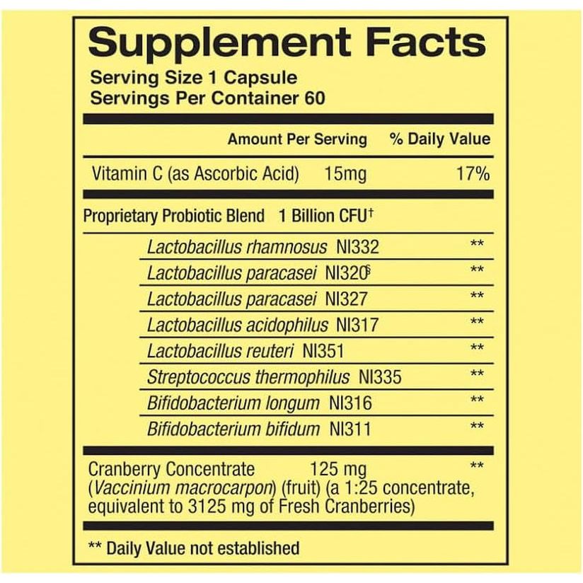 Natural Probiotic Capsules for Women - 60 Count