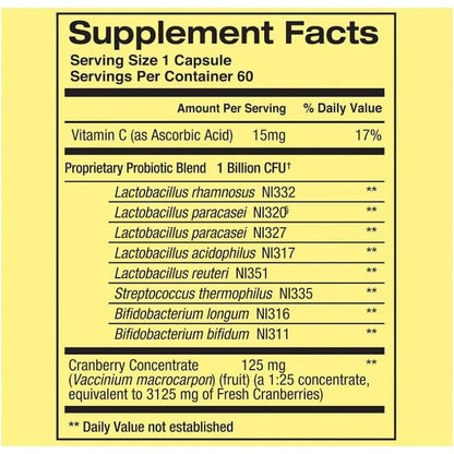 Natural Probiotic Capsules for Women - 60 Count