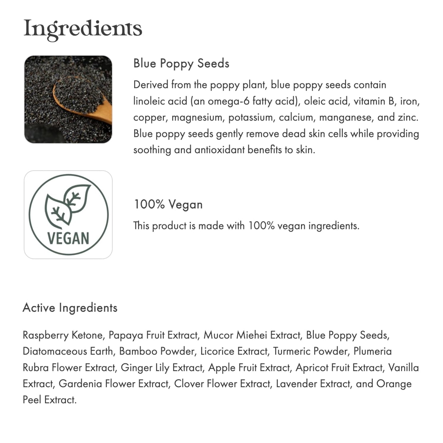 Natural Blue Poppy Face Exfoliator & Brightening Scrub