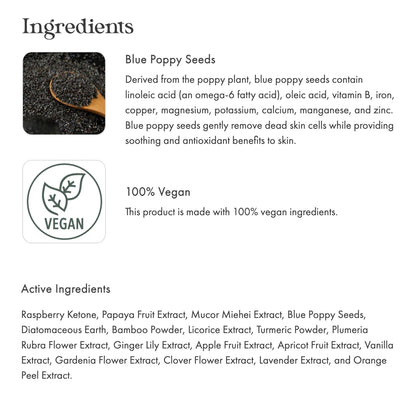 Natural Blue Poppy Face Exfoliator & Brightening Scrub