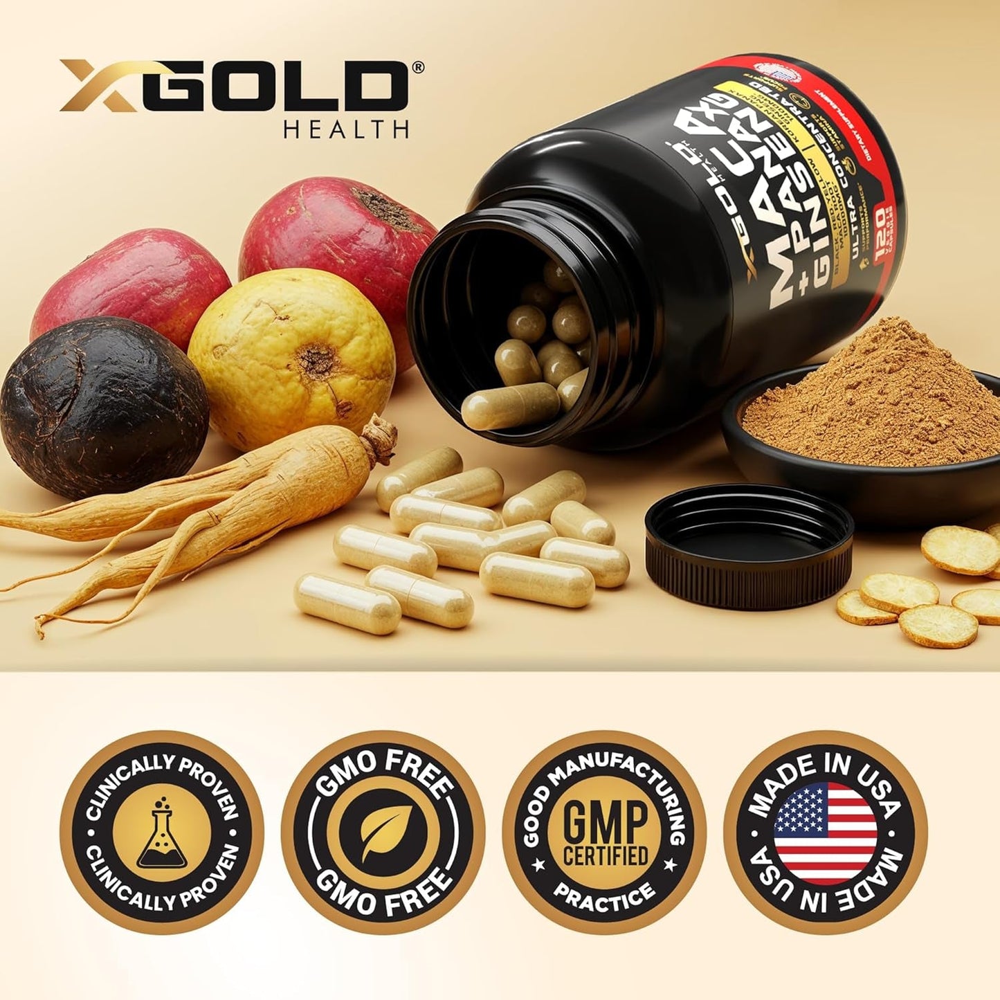 Natural Energy Boost Capsules with Maca and Ginseng