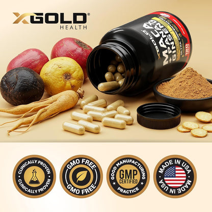 Natural Energy Boost Capsules with Maca and Ginseng