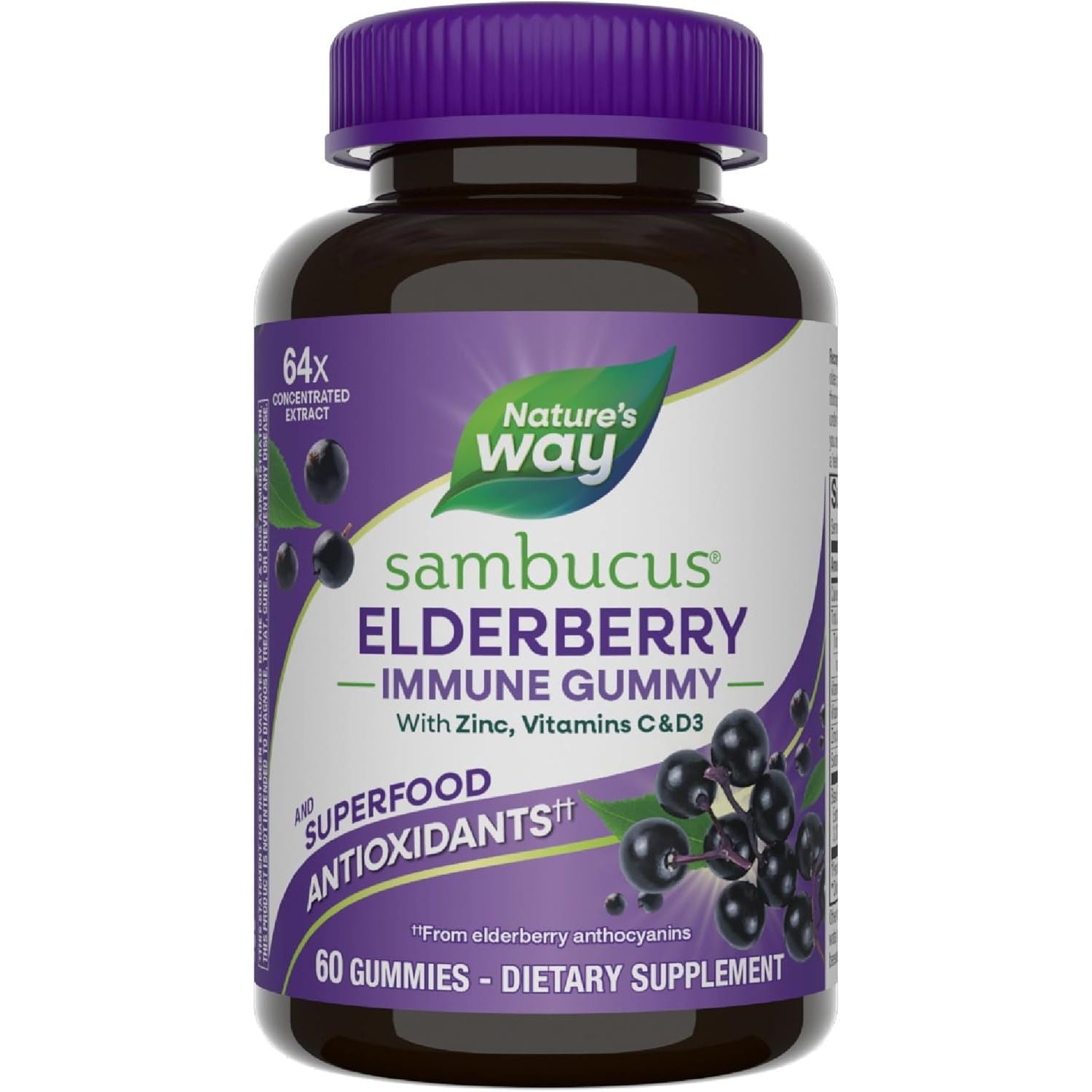 Elderberry Immune Boost Gummies with Vitamin C & Zinc - Mycosmeticslondon