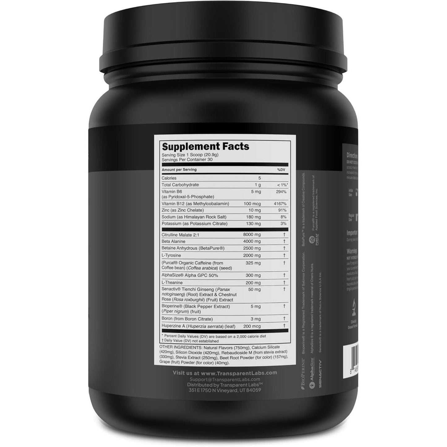 Powerful Black Pre Workout Supplement 30 Servings