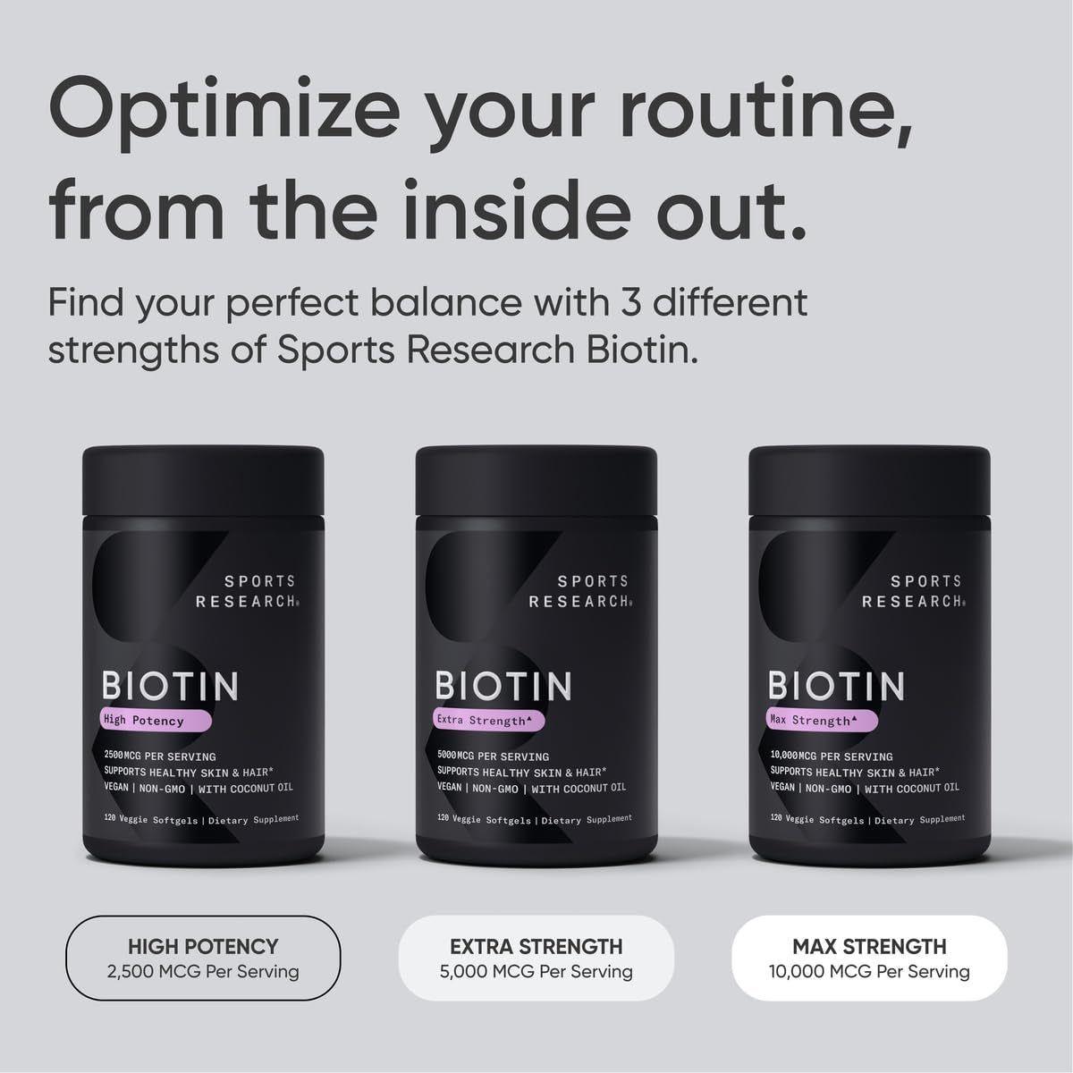 Premium Vegan Biotin Softgels with Coconut Oil