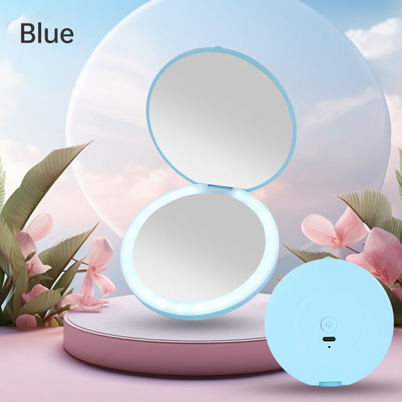 Compact Rechargeable LED Travel Makeup Mirror