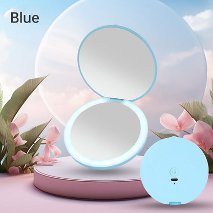 Compact Rechargeable LED Travel Makeup Mirror