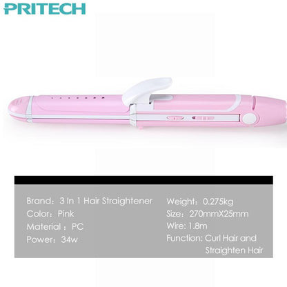 Pro Hair Straightening Curling Iron for Salon Style Results