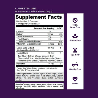 Strong Sleep Aid Gummies with Melatonin & Calming Herbs