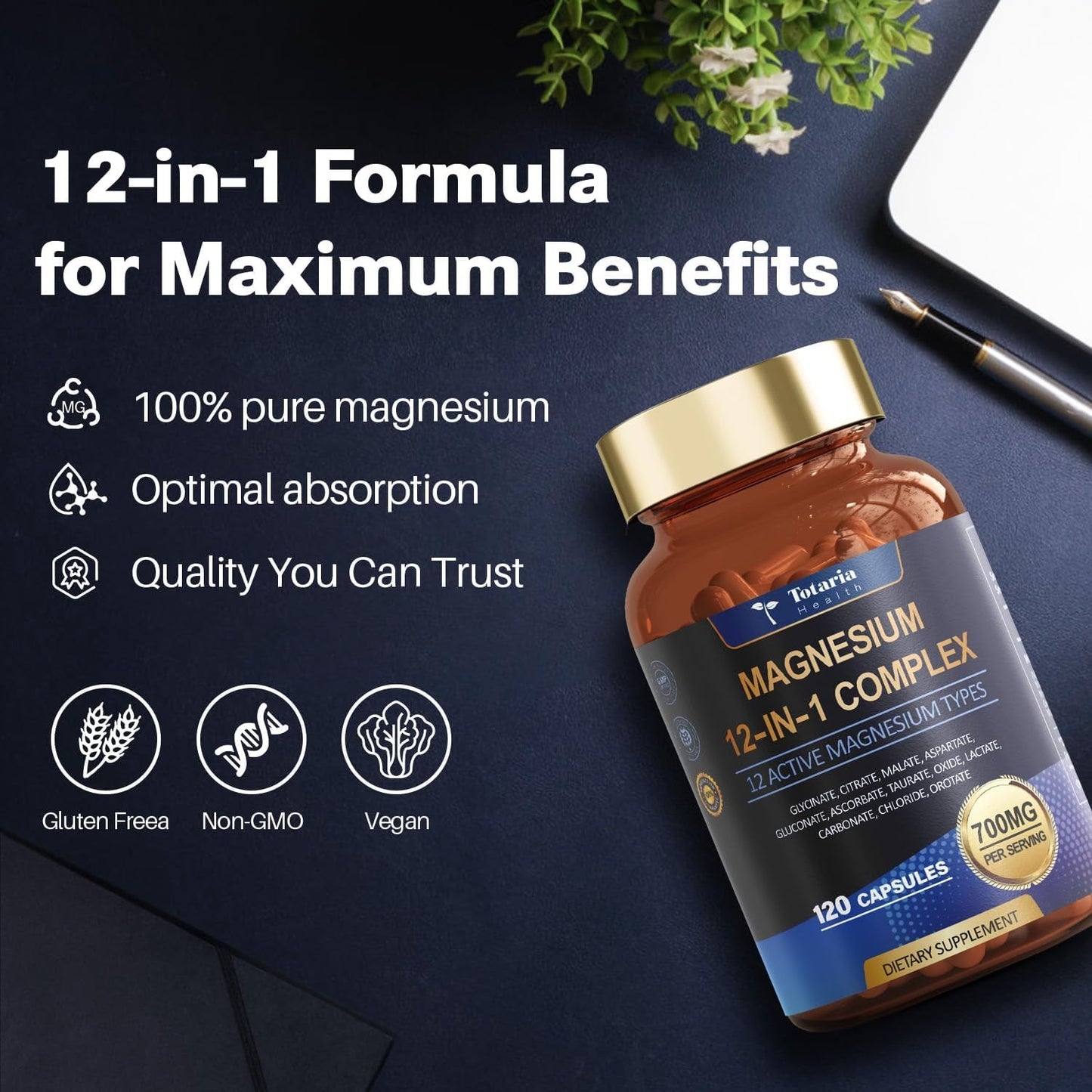 Maximum Strength Magnesium 12-in-1 Supplement Capsules