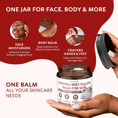 Nourishing Beef Tallow Moisturizer 122g - Soft Healthy Skin