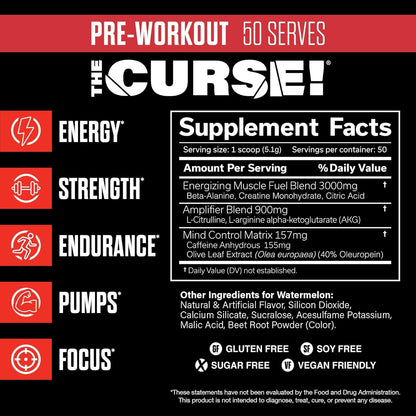 Intense Pre Workout Powder Watermelon Energy Booster