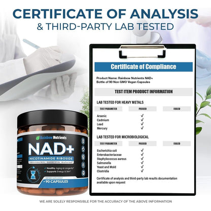 Premium NAD+ Supplement - 90 Capsules | Anti Aging Energy Booster