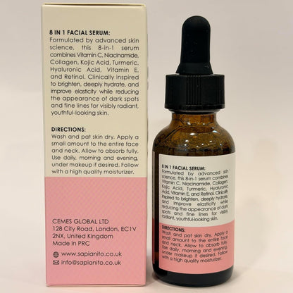 Advanced 8 in 1 Face Serum 30ml - Brightening Moisturizer