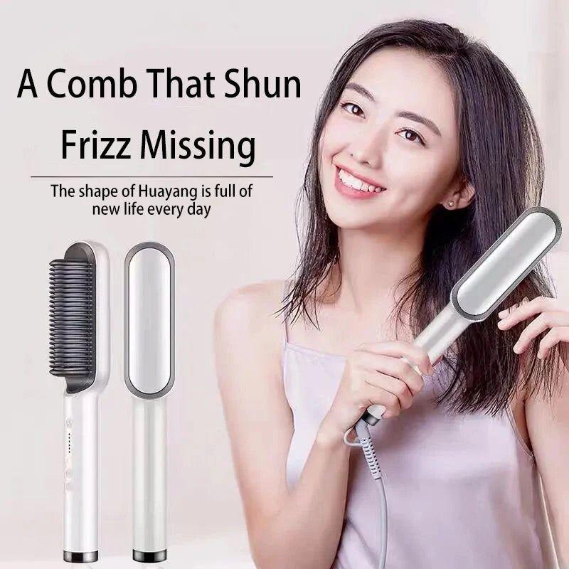 Easy-to-Use Electric Hair Straightening Brush for Smooth Hair