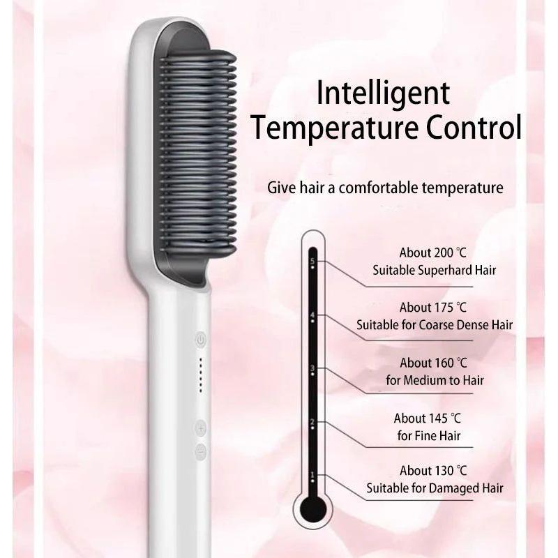 Easy-to-Use Electric Hair Straightening Brush for Smooth Hair