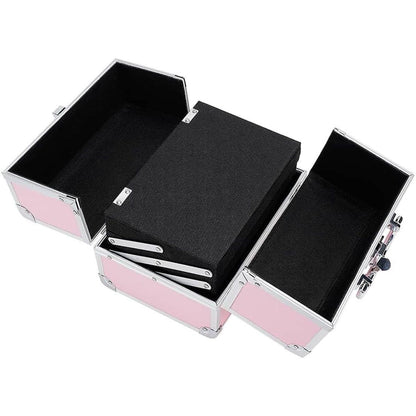 Portable Cosmetic Storage Box with Mirror