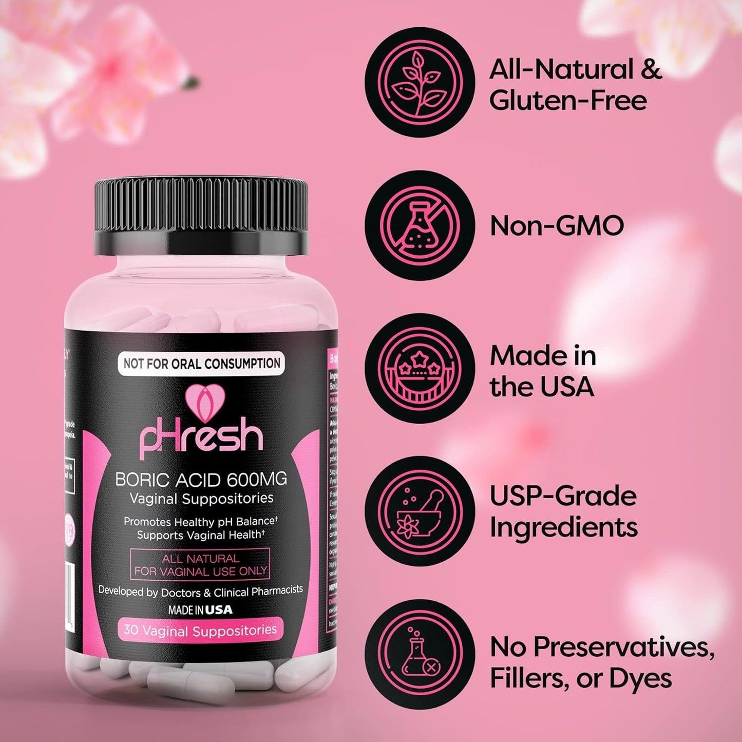 Natural Vaginal Suppositories for pH Balance and Odor Relief
