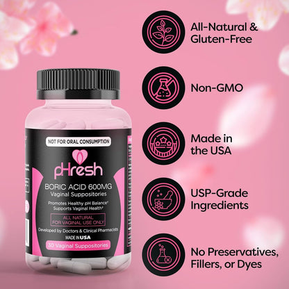 Natural Vaginal Suppositories for pH Balance and Odor Relief