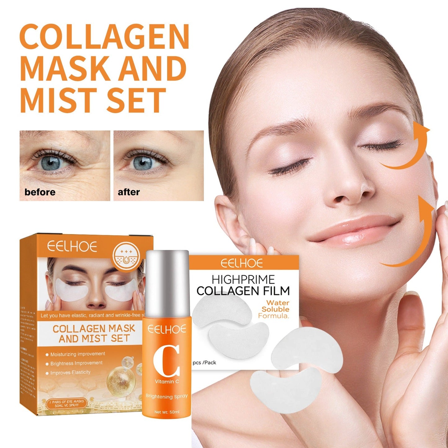 Rejuvenating Eye Mask and Serum Set - Anti Aging Skincare