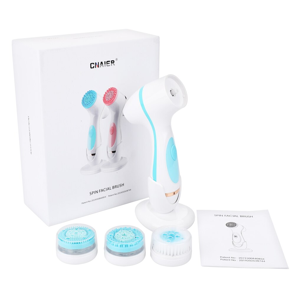 Rechargeable Facial Cleaning Brush Set with 3 Interchangeable Heads