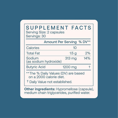 Natural Butyrate Capsules for Gut Health & Digestive Support