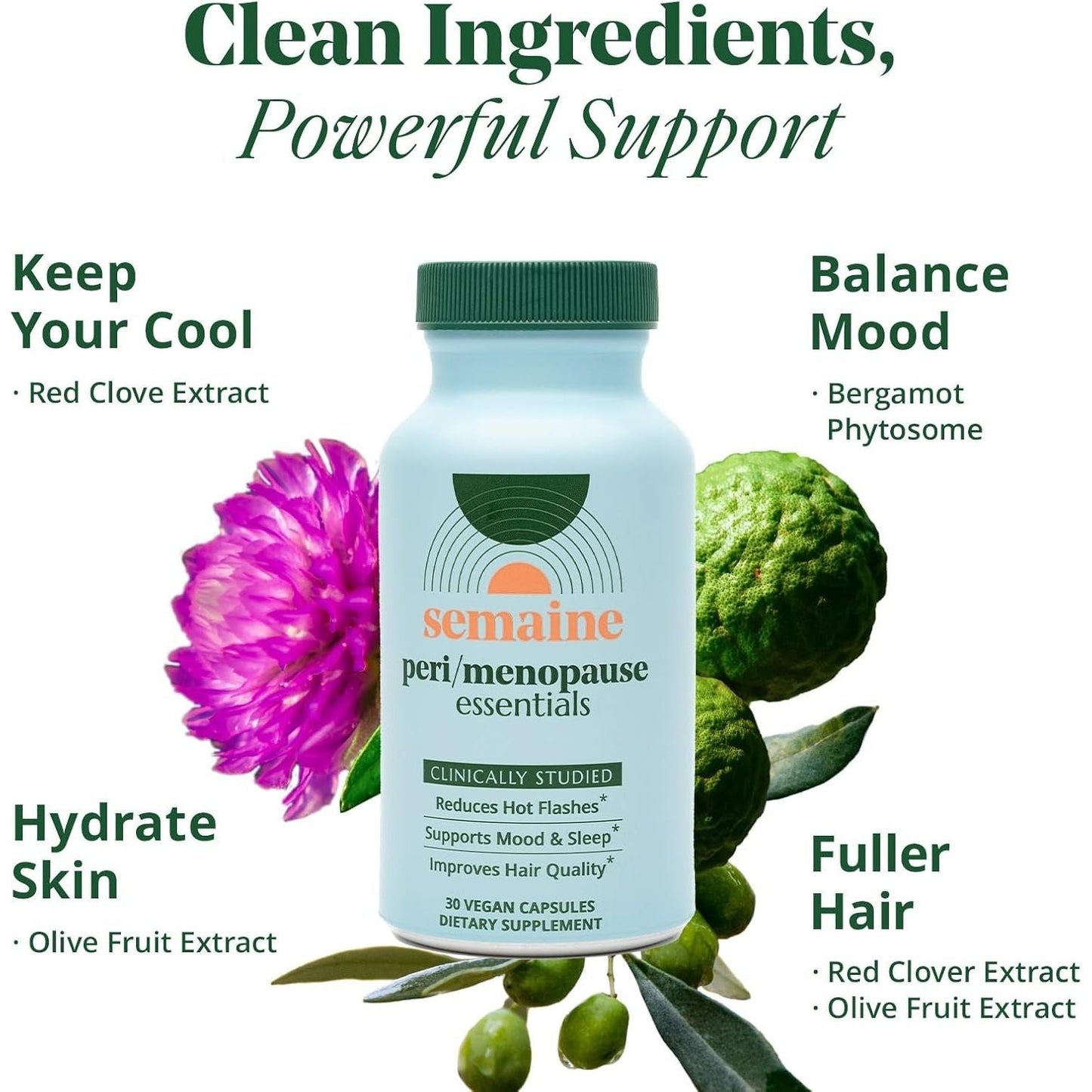 Menopause Relief Supplements - 30 Capsules Natural Support
