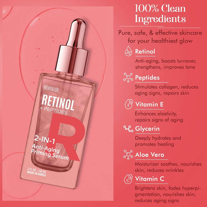 Anti-Aging Serum with Retinol and Peptides for Smoother Skin