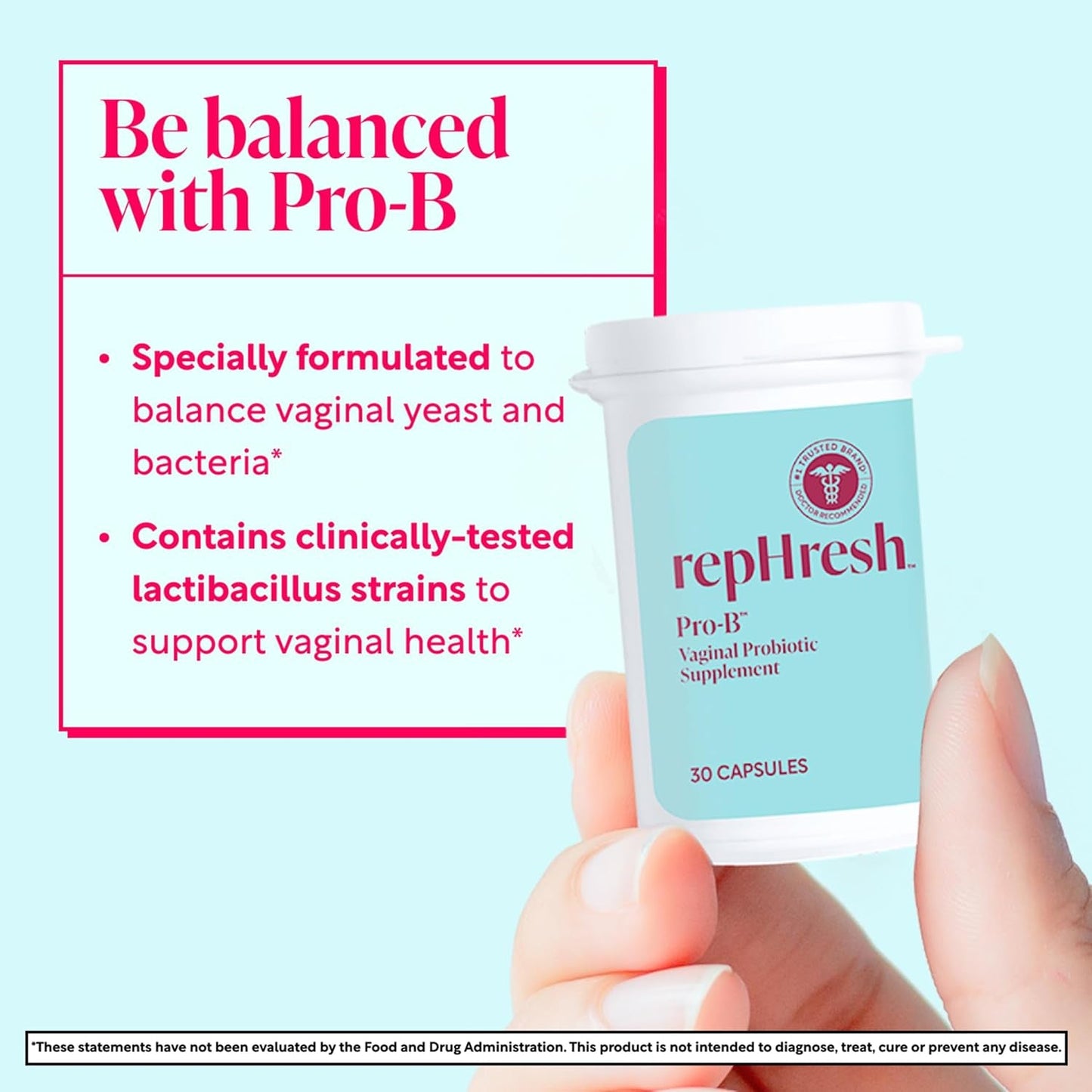 Natural Feminine Health Probiotic Capsules 30 Count