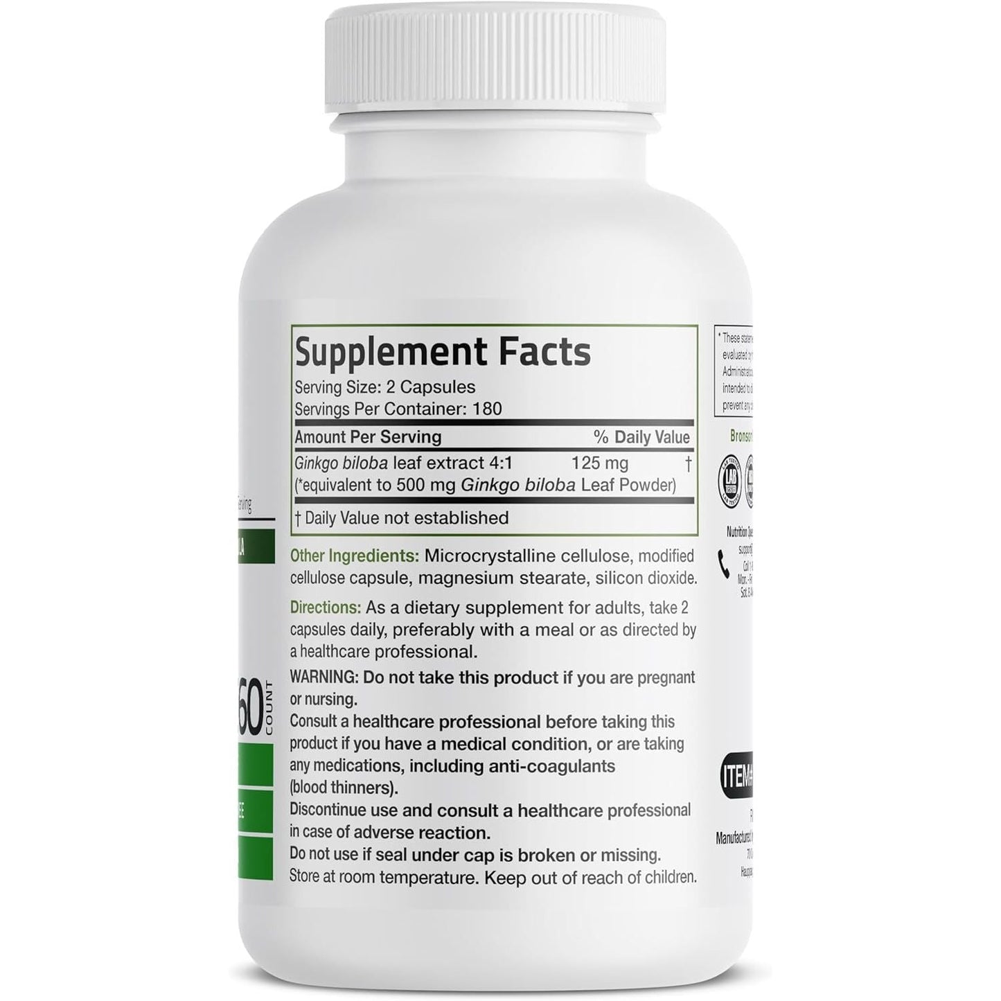 Powerful Ginkgo Biloba Brain Supplement 360 Veg Caps