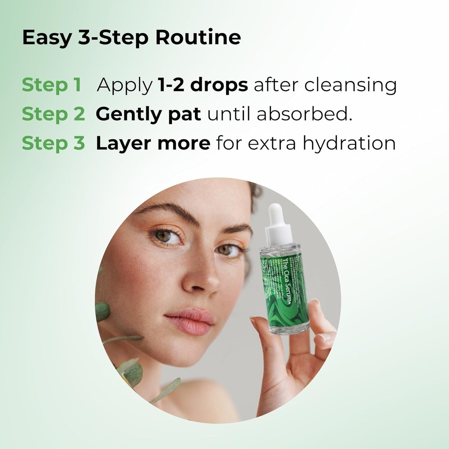 Natural Cica Face Serum 30ml - Moisturizing Calming Skin