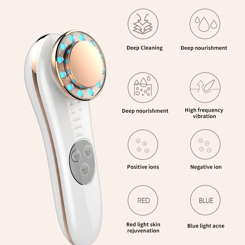 Rechargeable 7-in-1 Facial Spa Device with LED Therapy