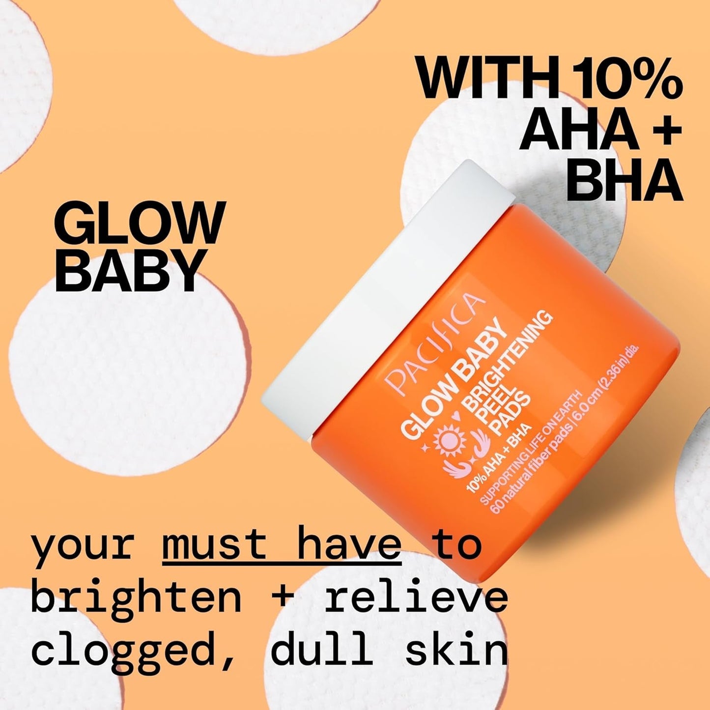 Natural Glow Exfoliating Face Pads 60 Count