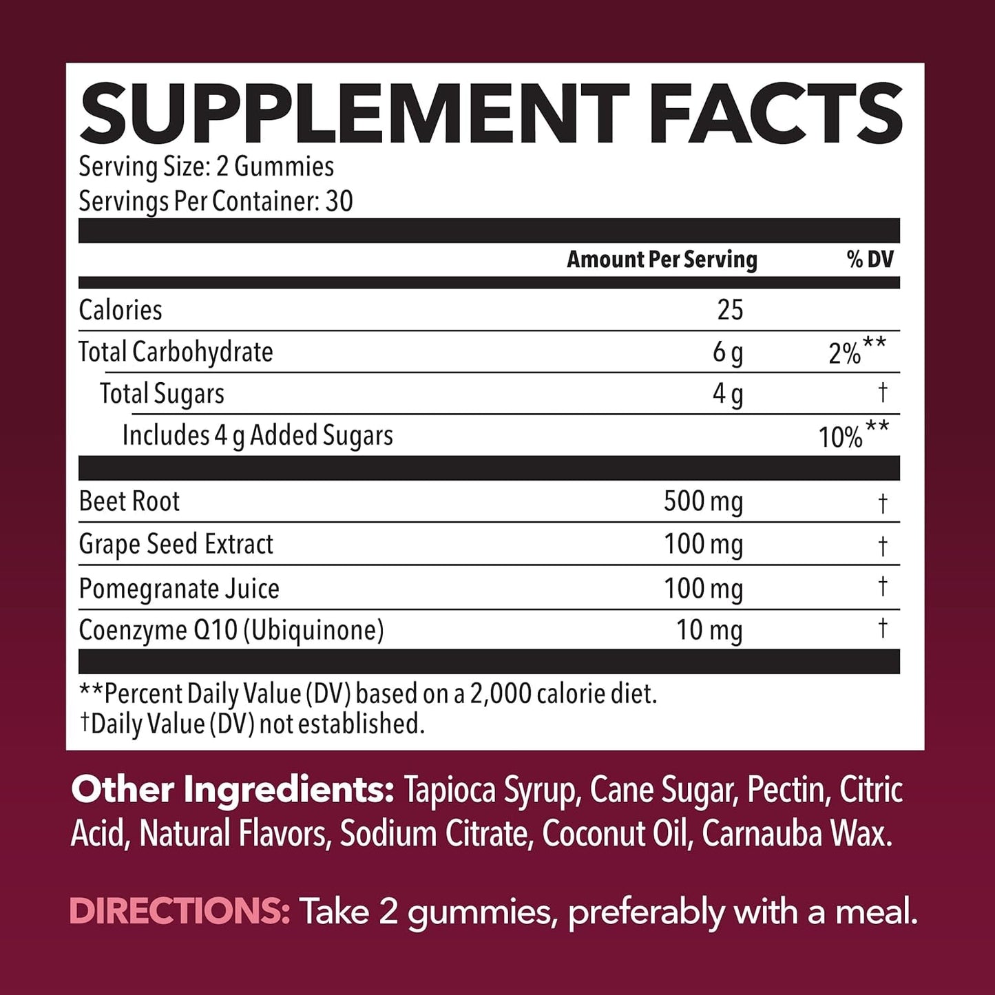 Natural Beetroot Gummies with CoQ10 for Energy Boost