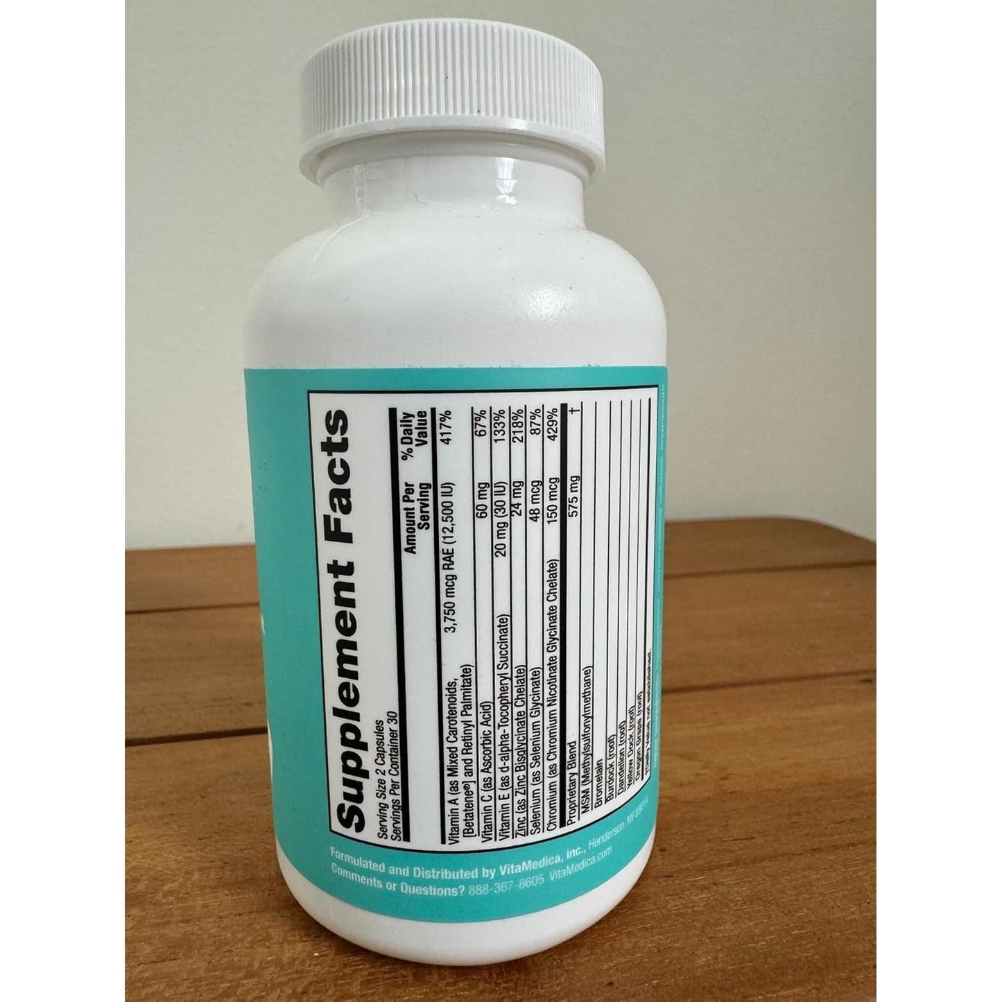 Natural Acne Relief Vitamins - 60 Vegan Capsules