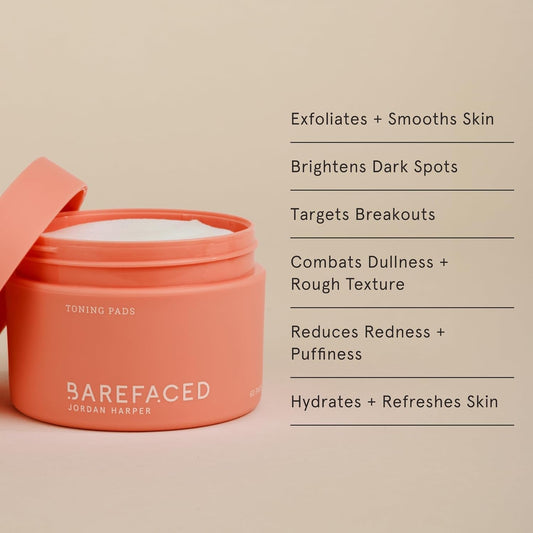 Glowing Skin Toner Pads 60 Pack - Exfoliates Minimizes Pores