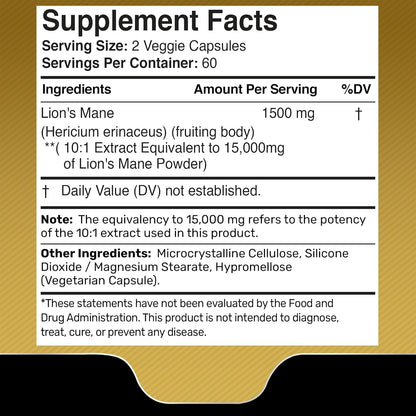 Brain Boost Lion's Mane 1500MG Supplement