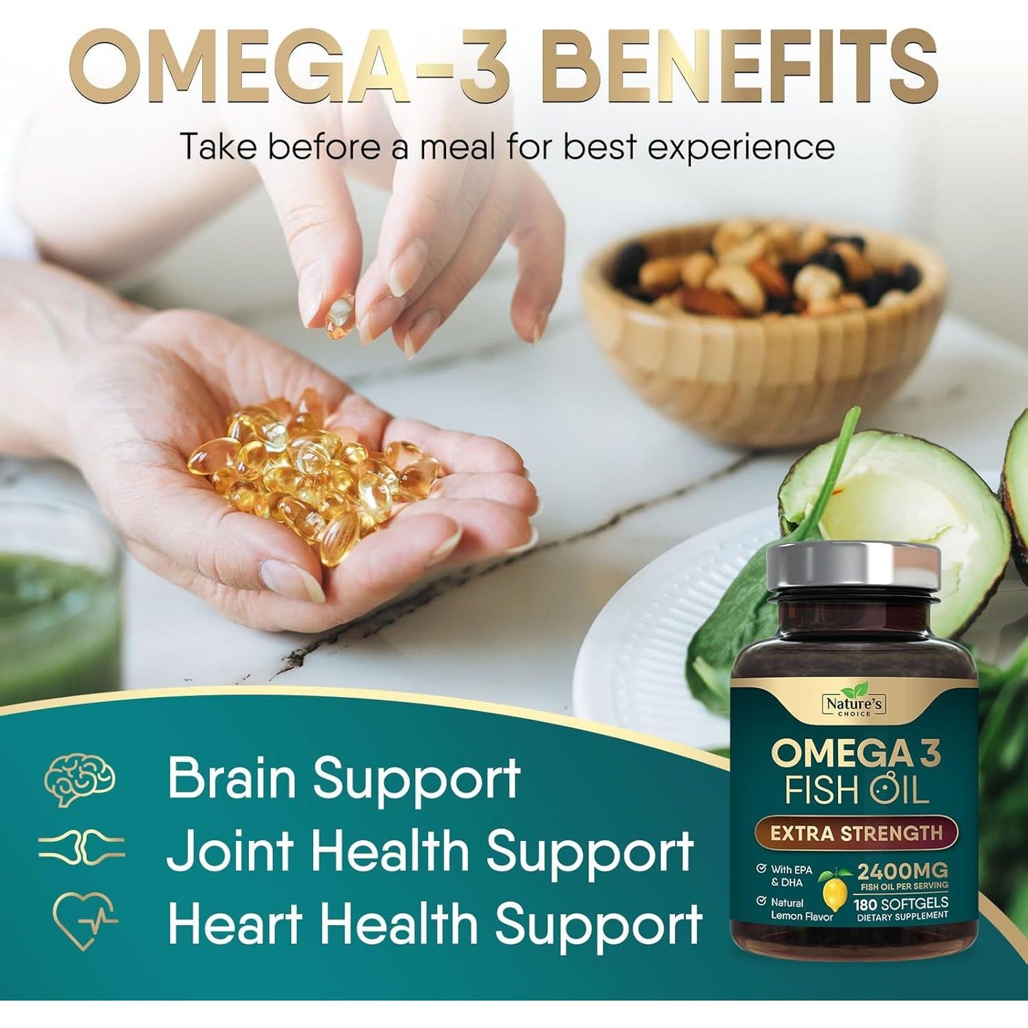 Premium Omega 3 Fish Oil Supplements for Heart Health